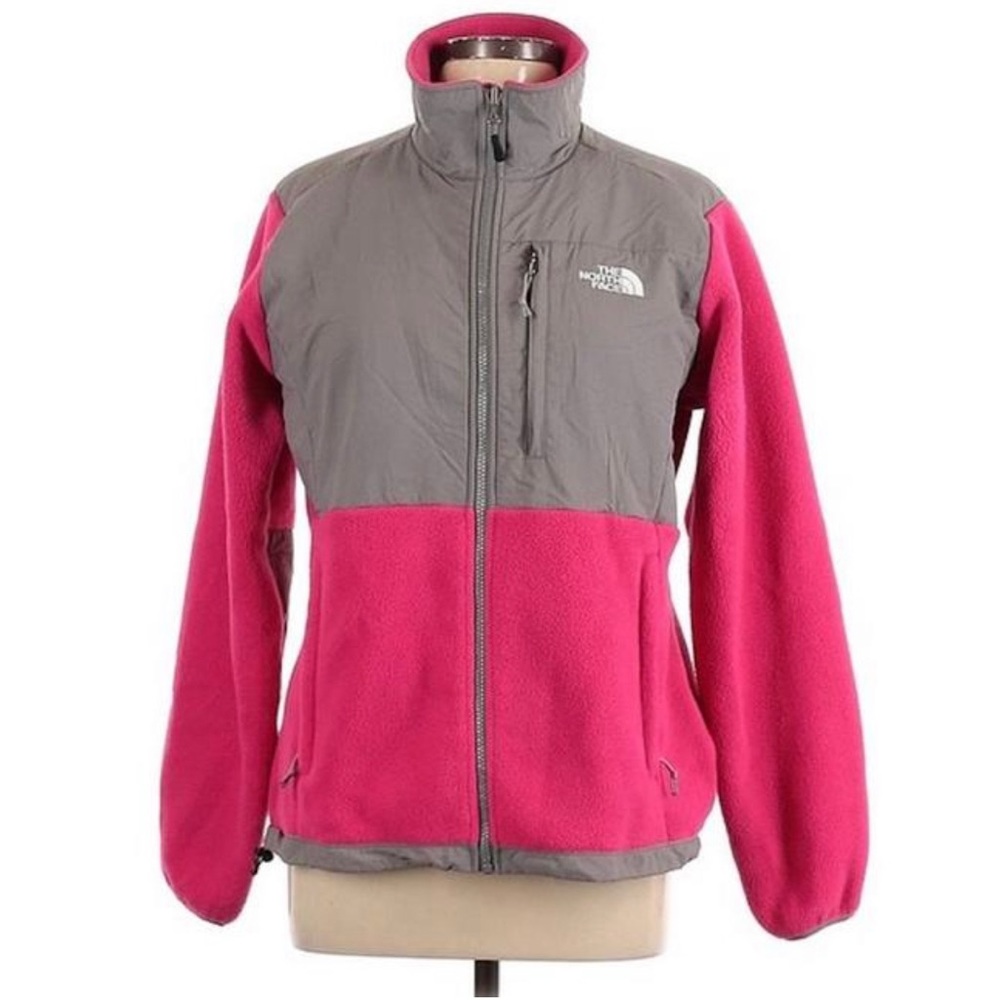 The North Face Pink Denali Fleece Pink/Grey Jacket size small - Picture 1 of 8